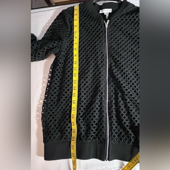 STATE Game On Black Netting Lace Bomber street goth whimsigoth Jacket Small - Picture 8 of 9